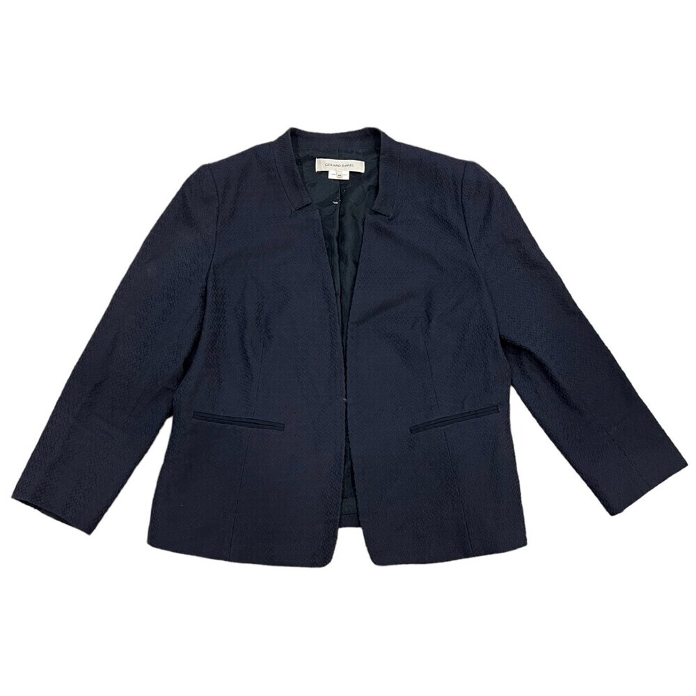 Gerard Darel Navy Textured Cotton Business Blazer Women's M